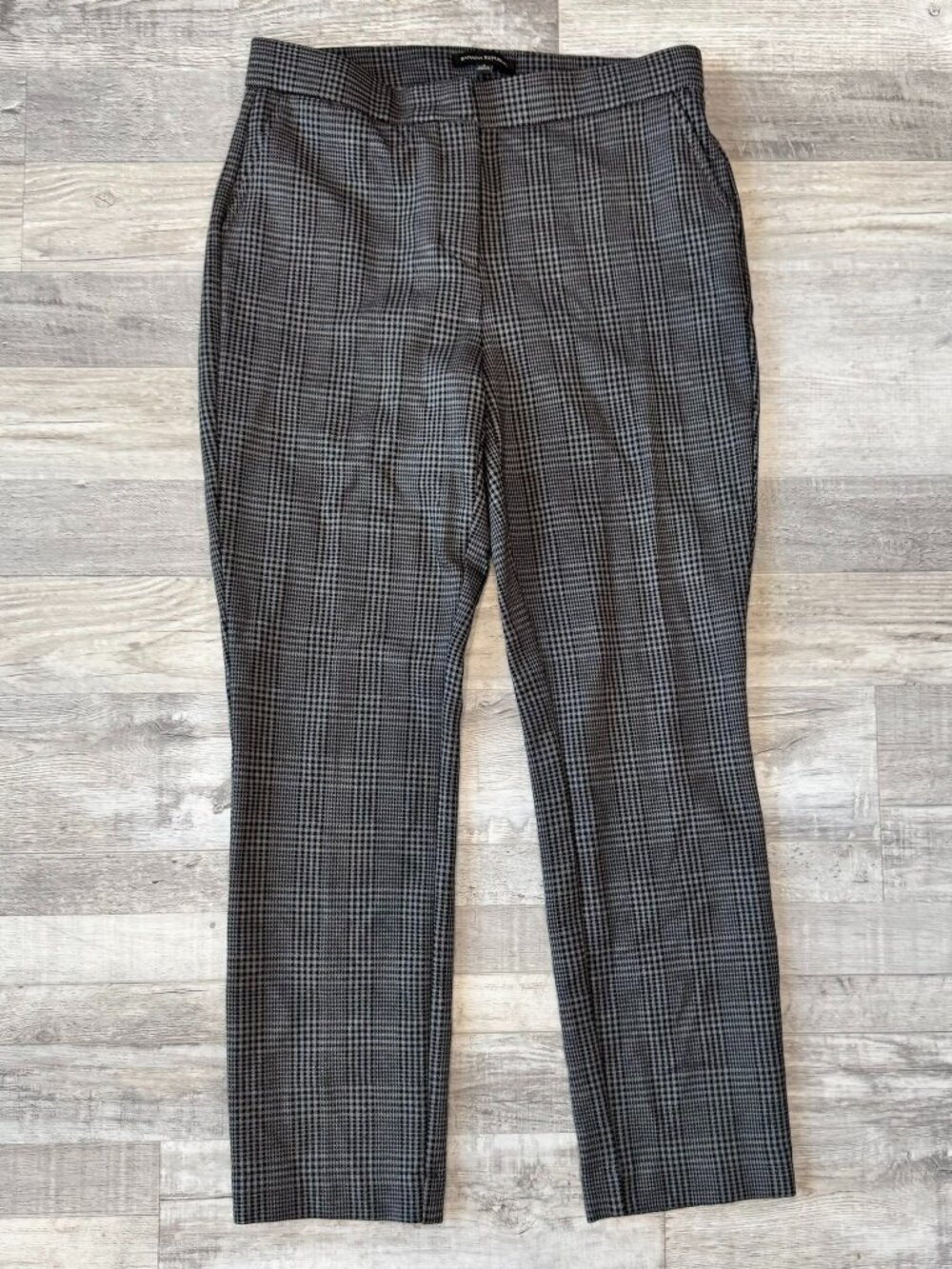 Banana Republic Grey Black Plaid Ankle Trousers Size 6 M39